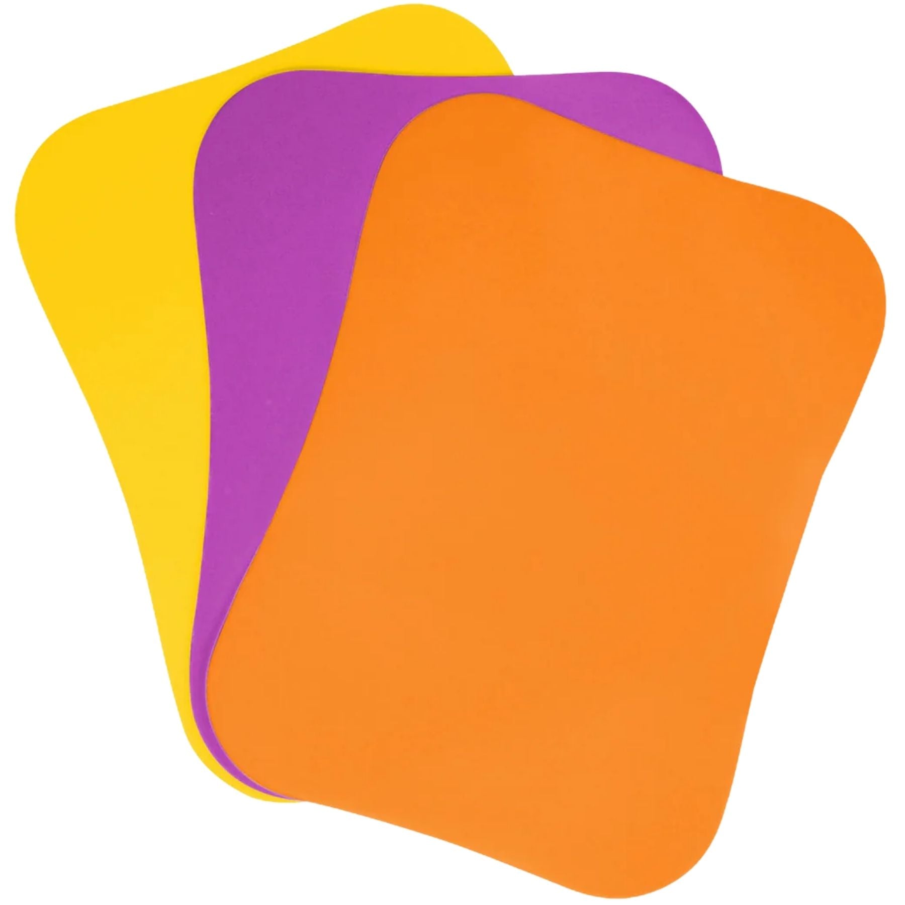Flexible Cutting Board Mats - Set of 3 - Curved Edge (Yellow/ Apricot/ Grape) by Zulay Kitchen