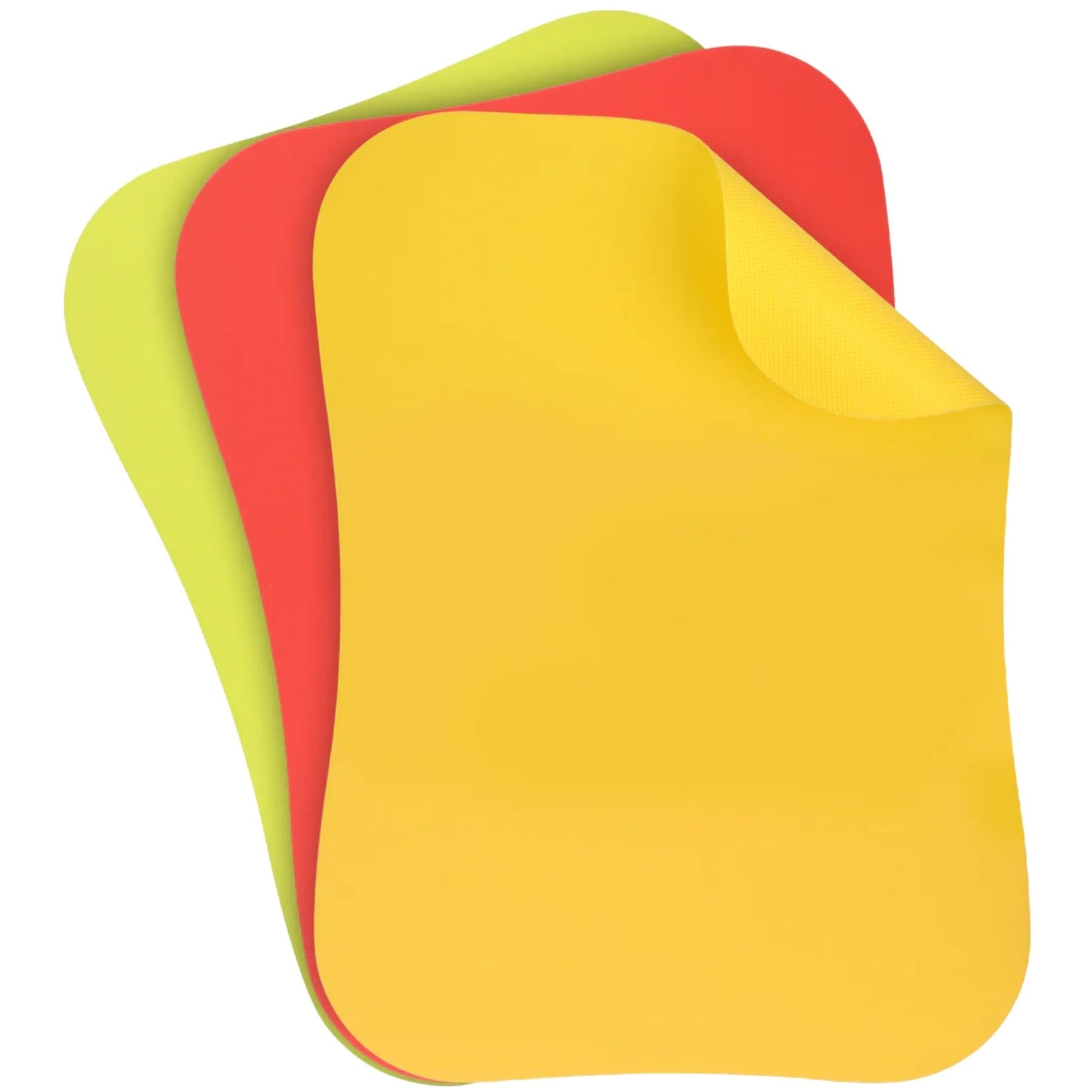 Flexible Cutting Board Mats - Set of 3	Curved Edge (Yellow/Red/Lime Grass) by Zulay Kitchen