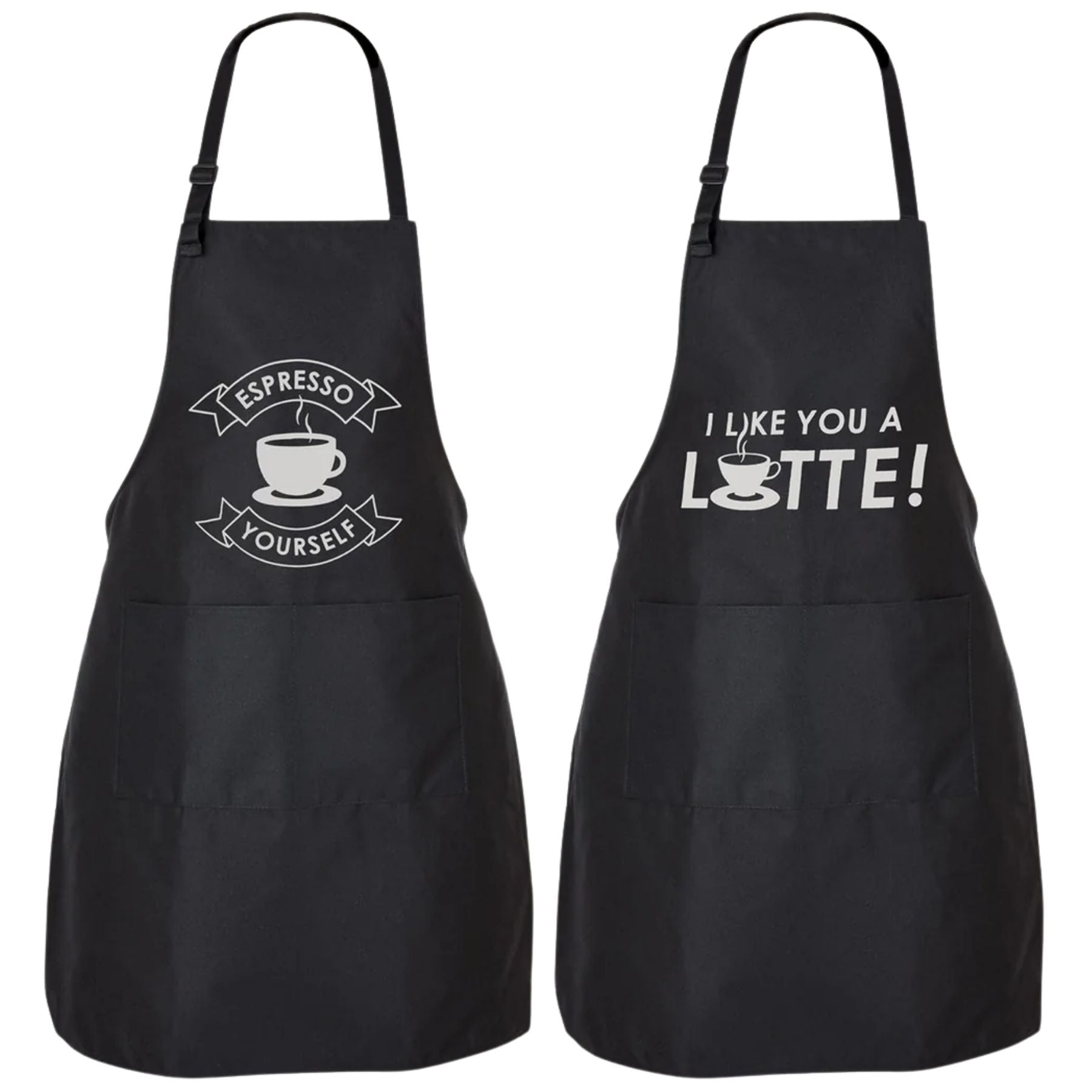 Funny Aprons for Men, Women & Couples - Coffee Set by Zulay Kitchen