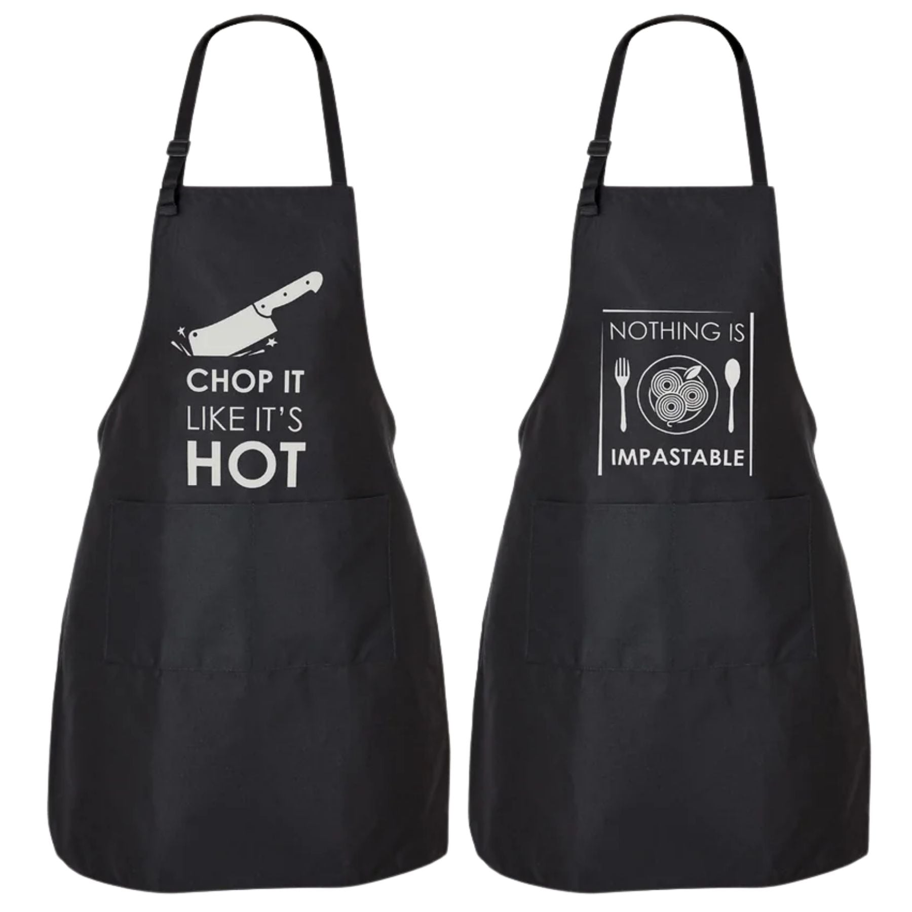 Funny Aprons for Men, Women & Couples - Pasta Cleaver Set by Zulay Kitchen