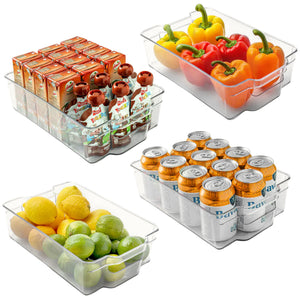 4 Pack Large Clear Refrigerator Organizer Bins by Zulay Kitchen