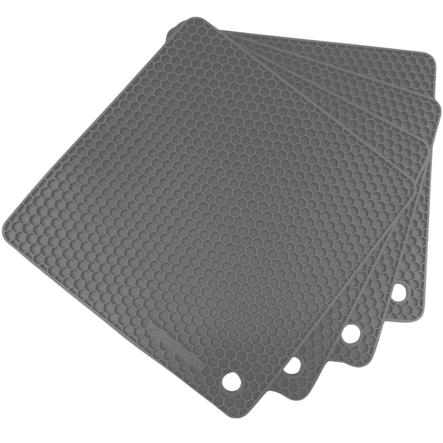 Silicone Trivet Mat Set - 4 Pack-Gray by Zulay Kitchen