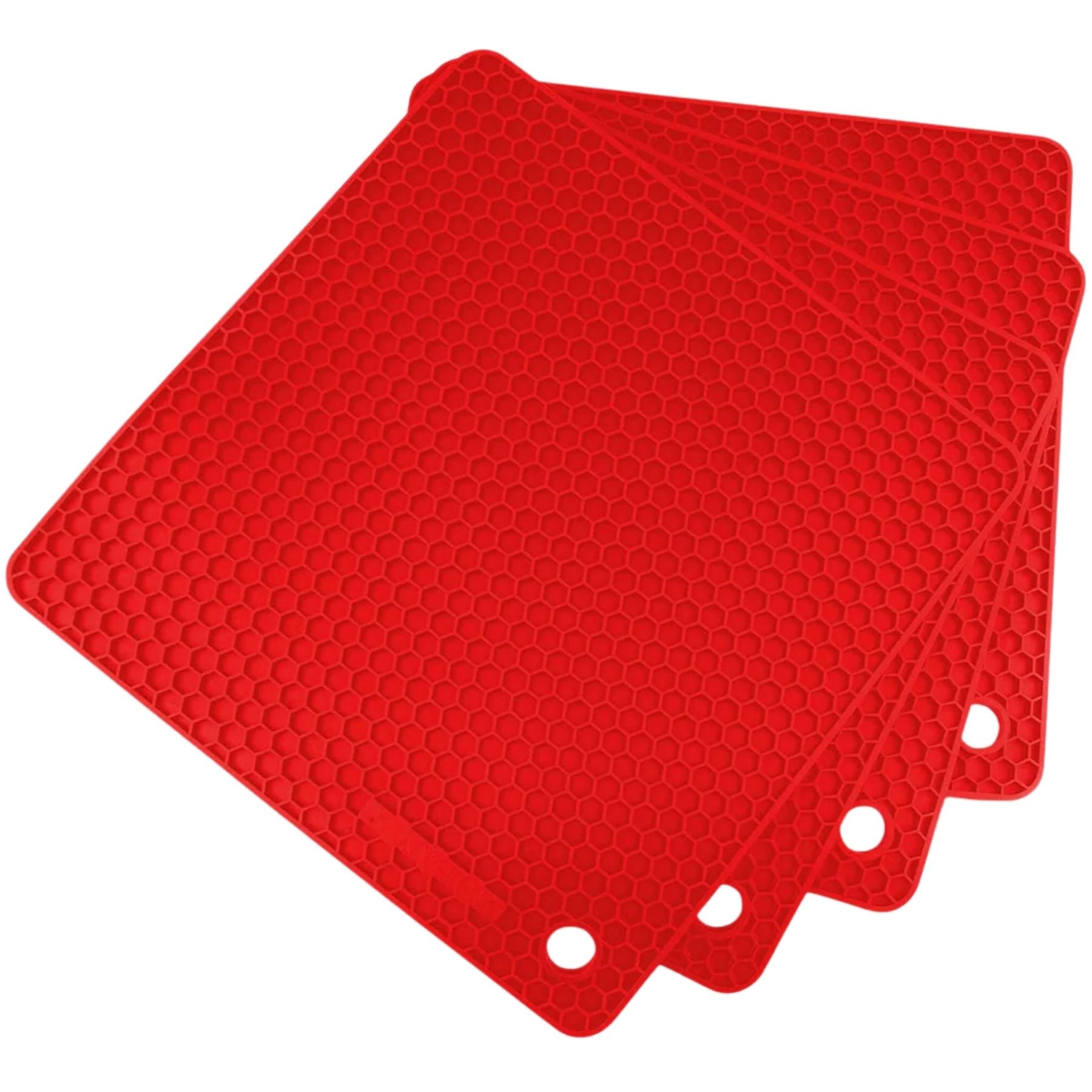 Silicone Trivet Mat Set 4 Pack Red by Zulay Kitchen