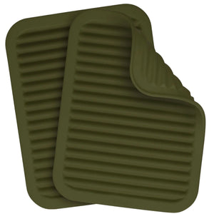 Silicone Trivets For Hot Pots and Pans (2 pack)-Olive Green by Zulay Kitchen
