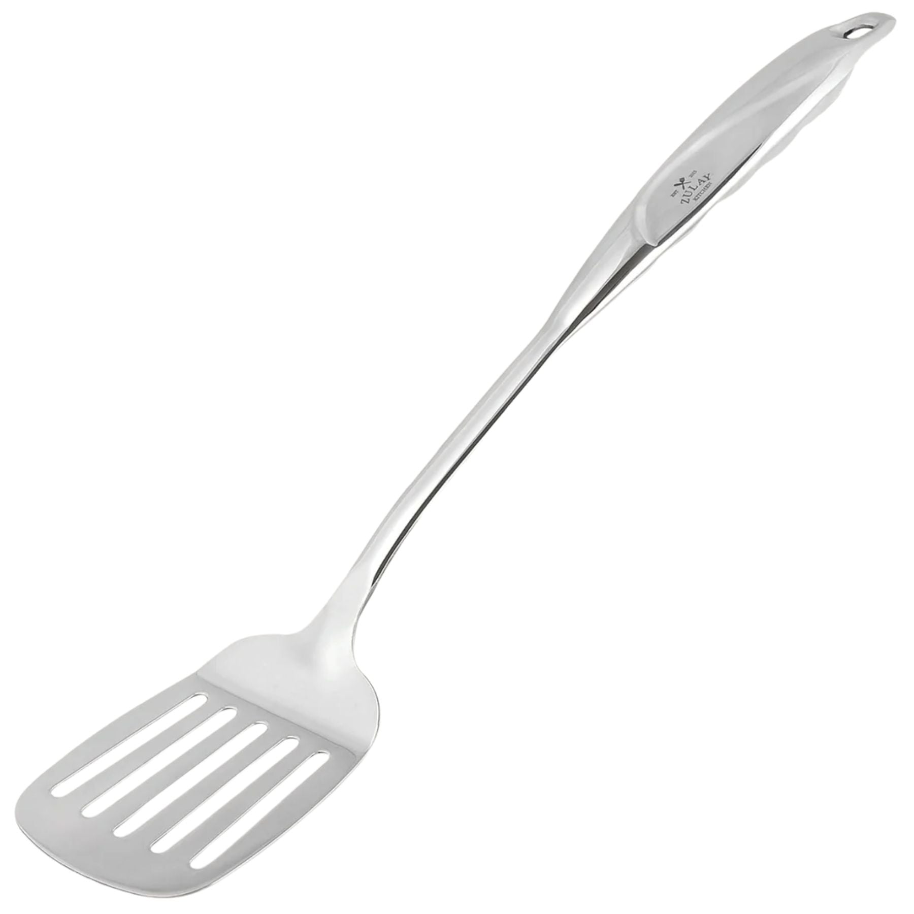Zulay Kitchen - Stainless Steel Metal Wok Spatula - Durable Wok Turner Spatula Shovel with Ergonomic - Silver