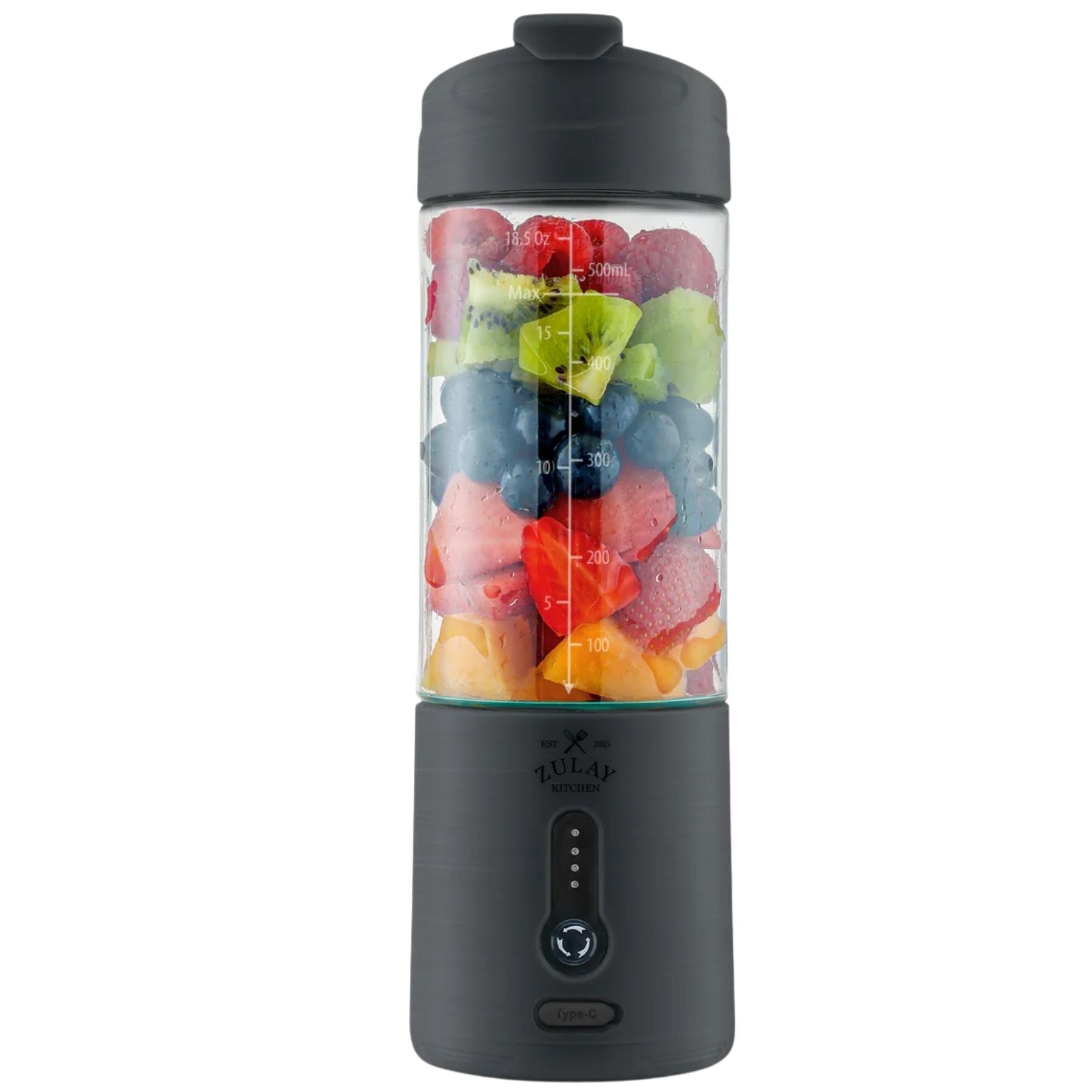 Personal Blender - 18oz Rechargeable Blender that Crushes Ice-Dark Silver by Zulay Kitchen
