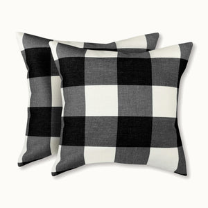 Buffalo Plaid Throw Pillow Covers – Black & White Checkered, Set of 2 (16x16, 18x18, or 20x20 Inch) by Zulay Kitchen