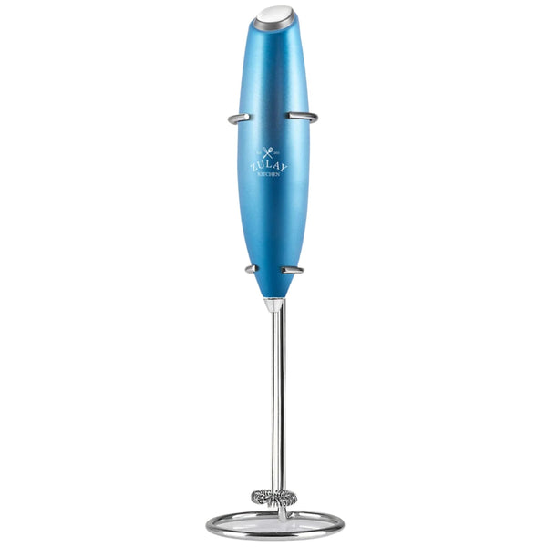 Milk Frother With Stand - Metallic Blue by Zulay Kitchen