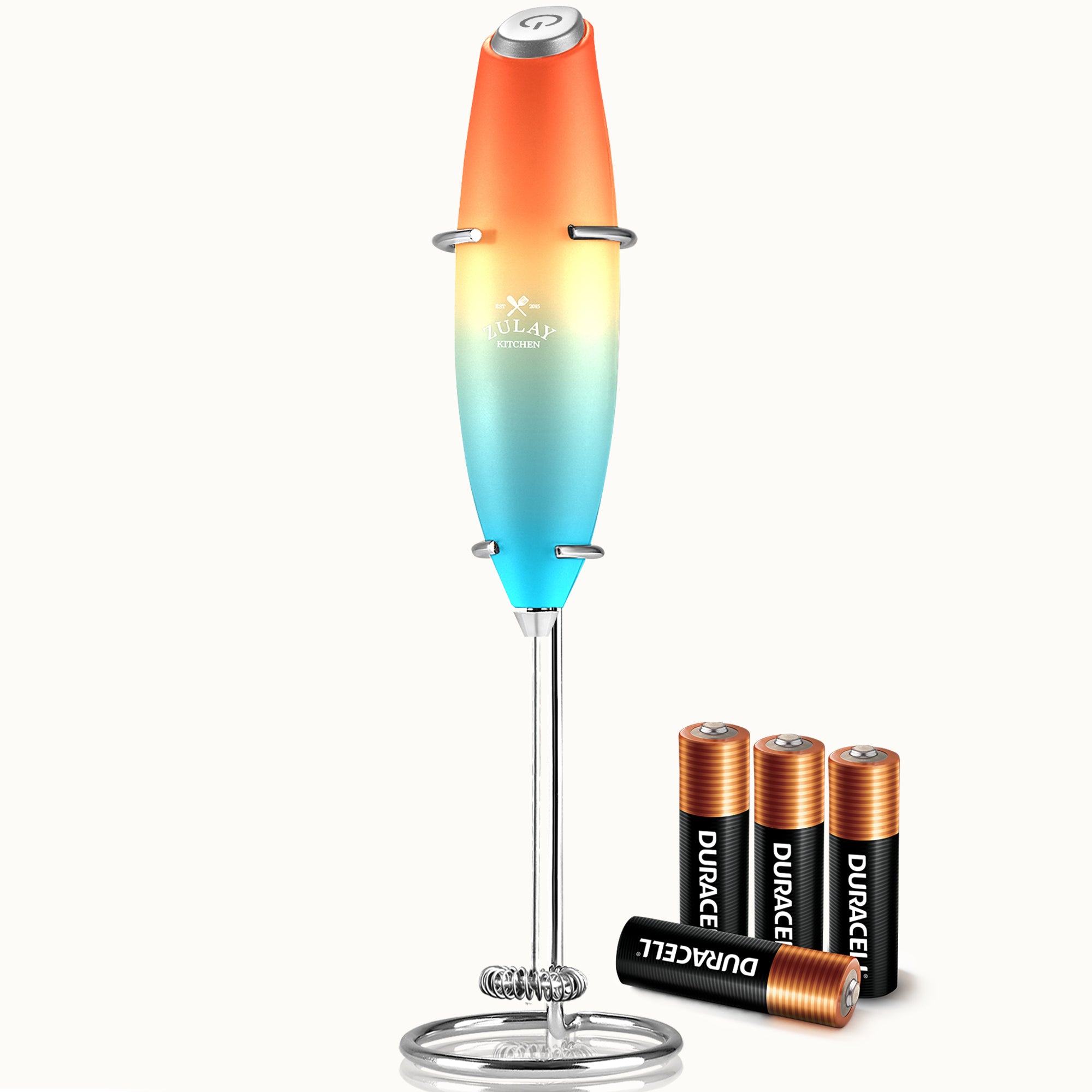Milk Frother with 4 Batteries - Duracell Powered- Sunrise Blend by Zulay Kitchen