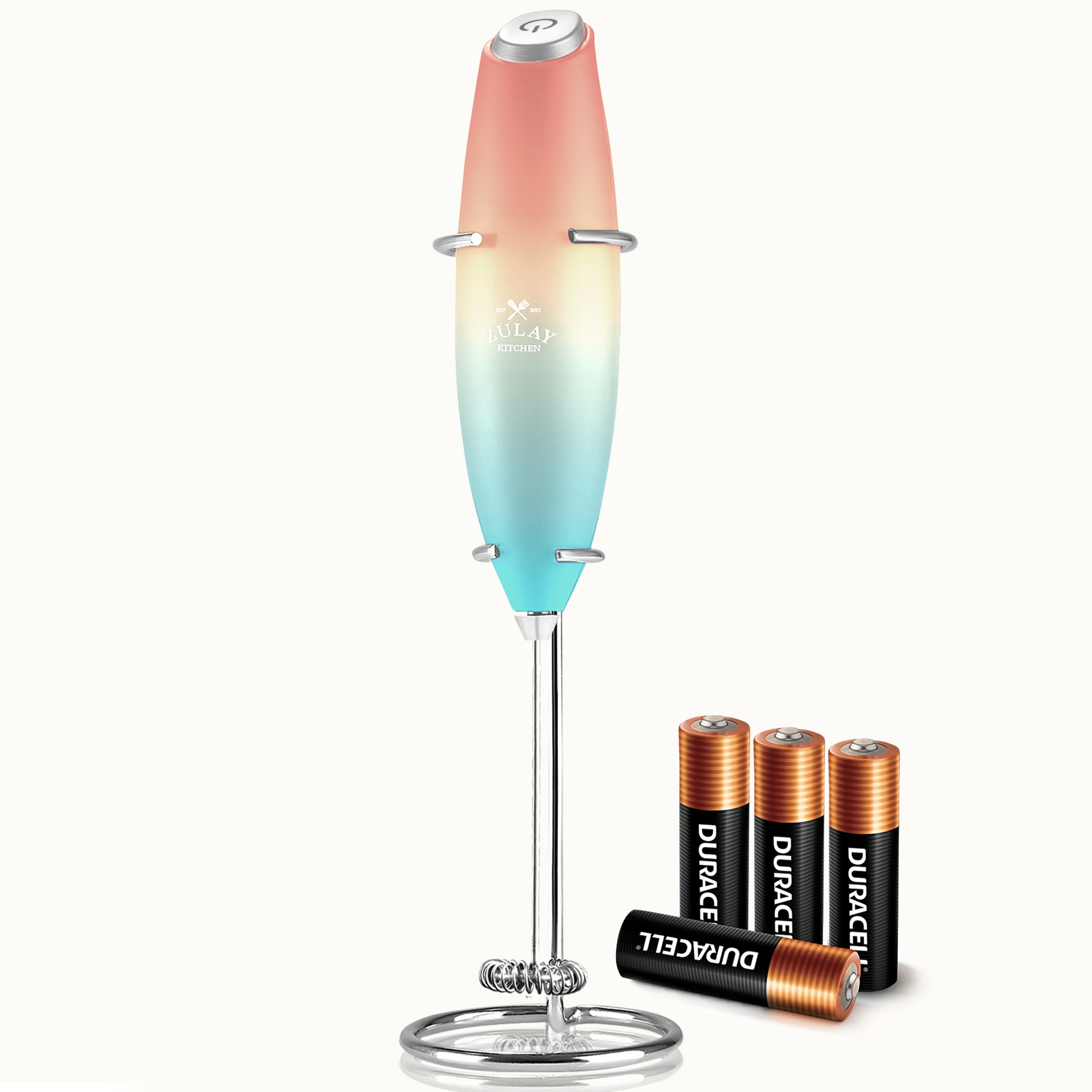 Milk Frother with 4 Batteries - Duracell Powered - Cupcake Blend by Zulay Kitchen