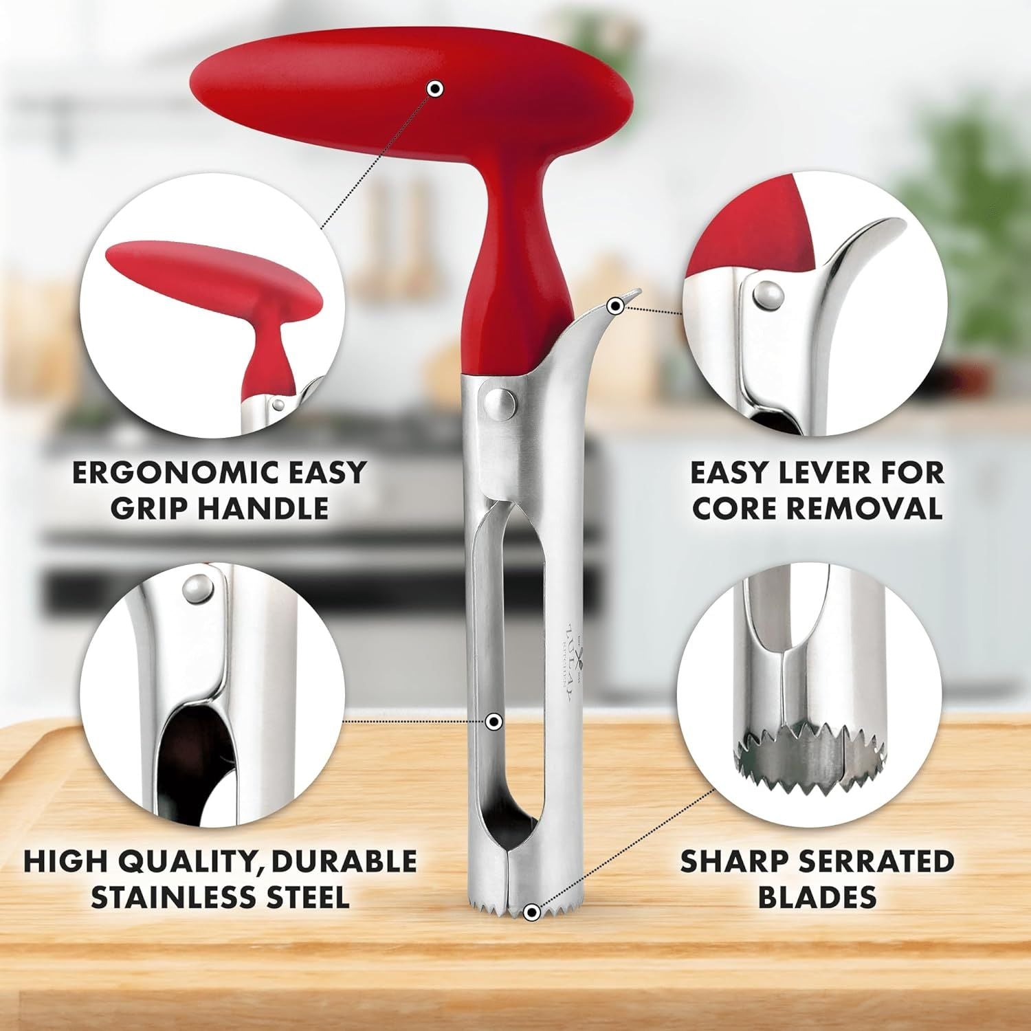 Zulay Kitchen Apple Corer - Thumbnail 2