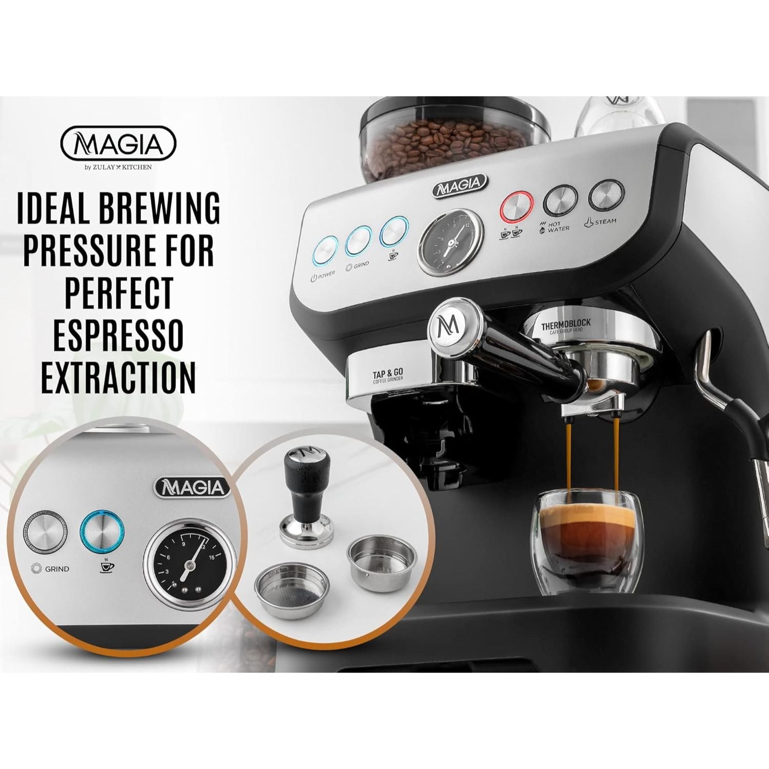 Expertly Crafted for Perfect Espresso with Magia Manual Espresso Machine by Zulay Kitchen