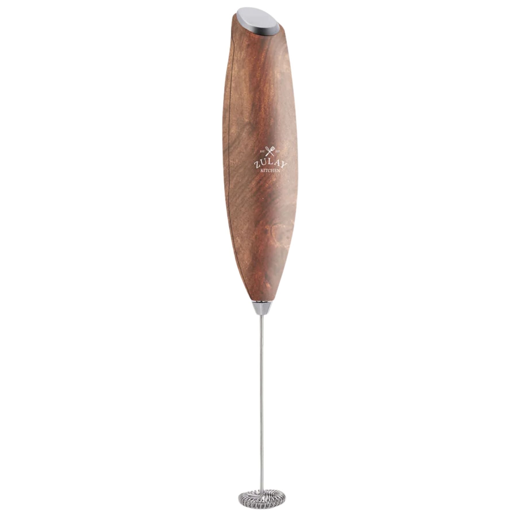 Zulay Milk Frother (Without Stand)-Walnut by Zulay Kitchen