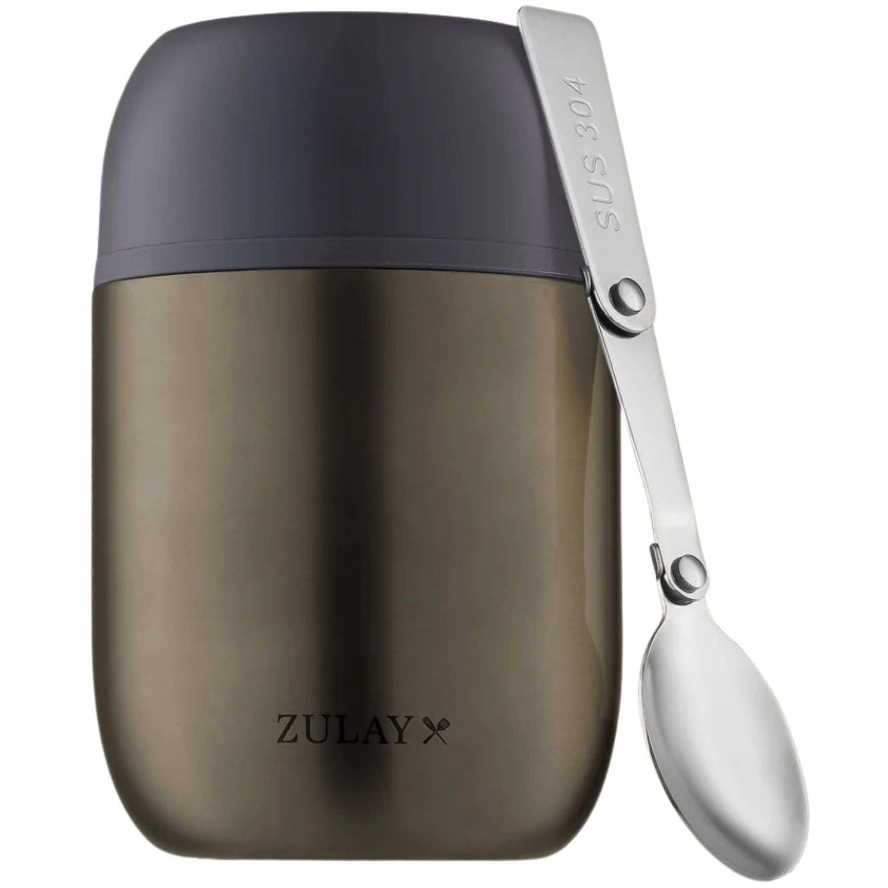 Zulay Vacuum Insulated Lunch Container Dark Grey by Zulay Kitchen