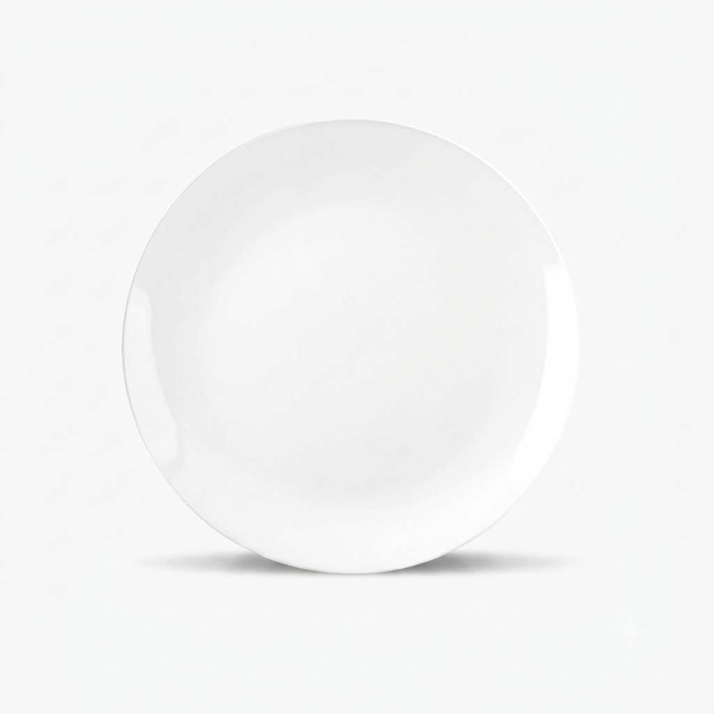 Zulay Icon Porcelain Dinnerware Set - Classic Low Rim - Side Plate (White) - Replacement Part
