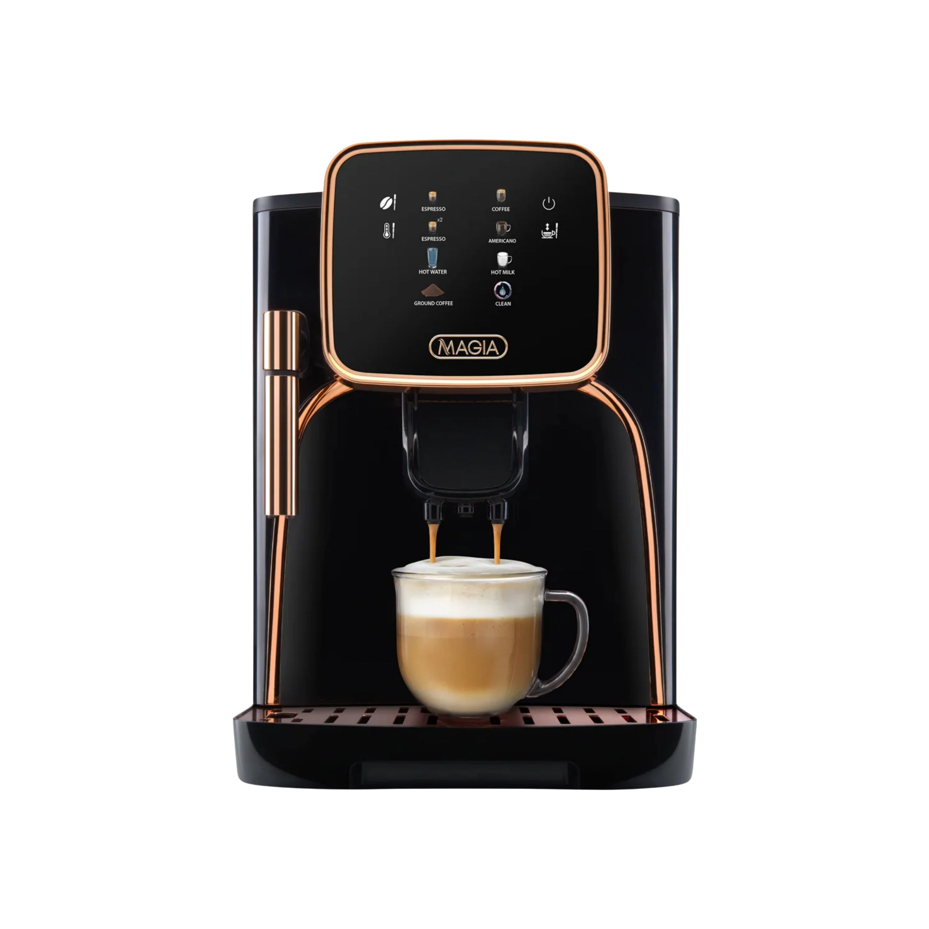 Magia Clasica Automatic Espresso Machine - Black & Copper by Zulay Kitchen