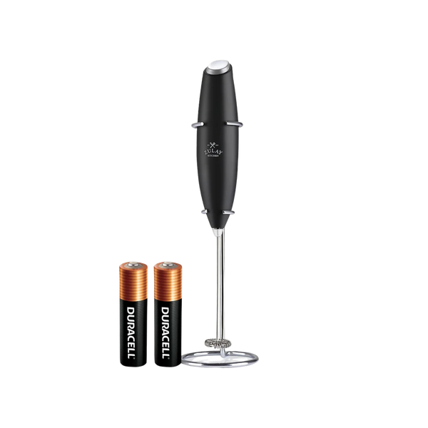 Milk Frother With Stand - Black with batteries by Zulay Kitchen