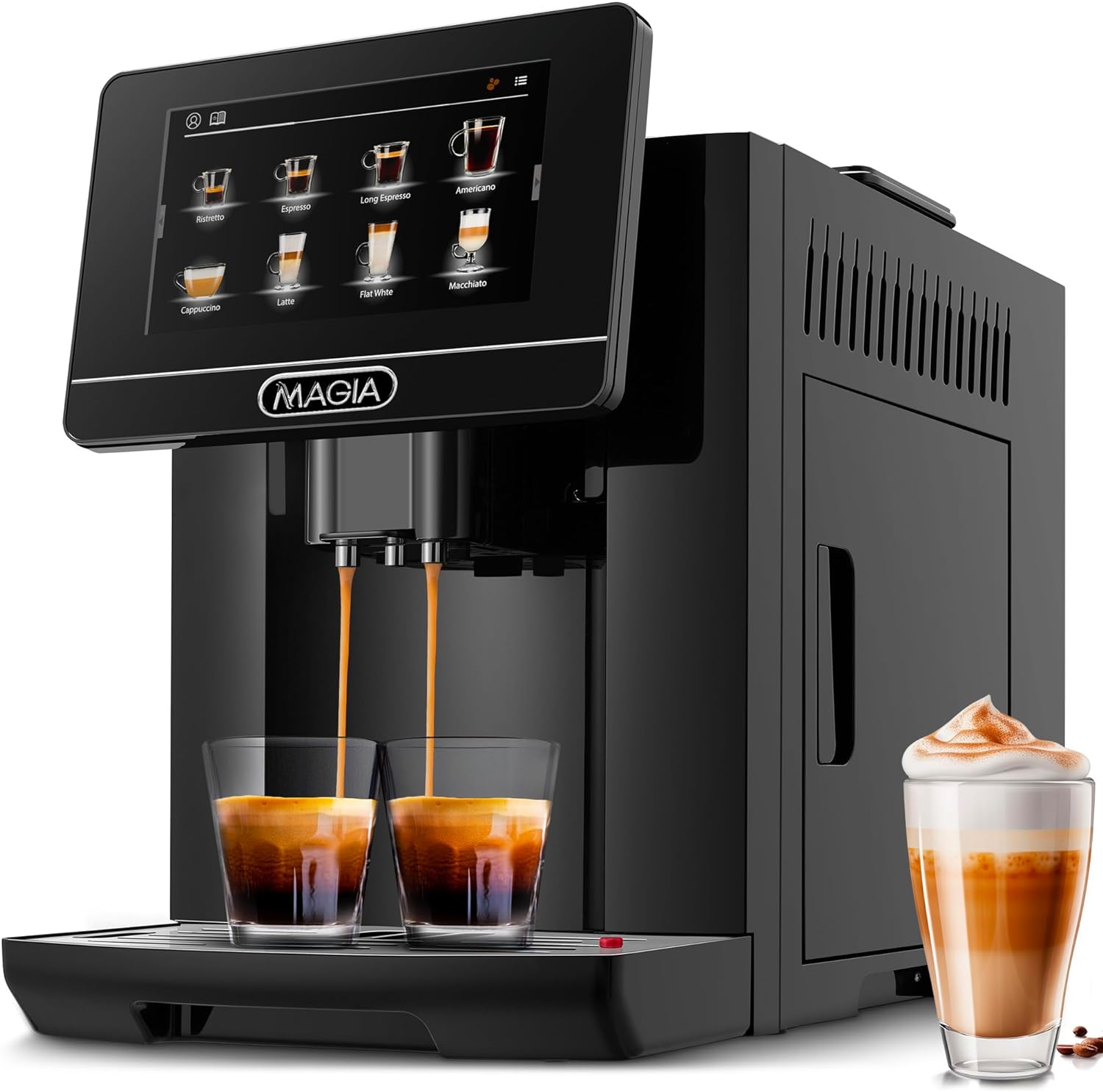 Zulay Magia Super Automatic Coffee Espresso Machine, Elegant Black