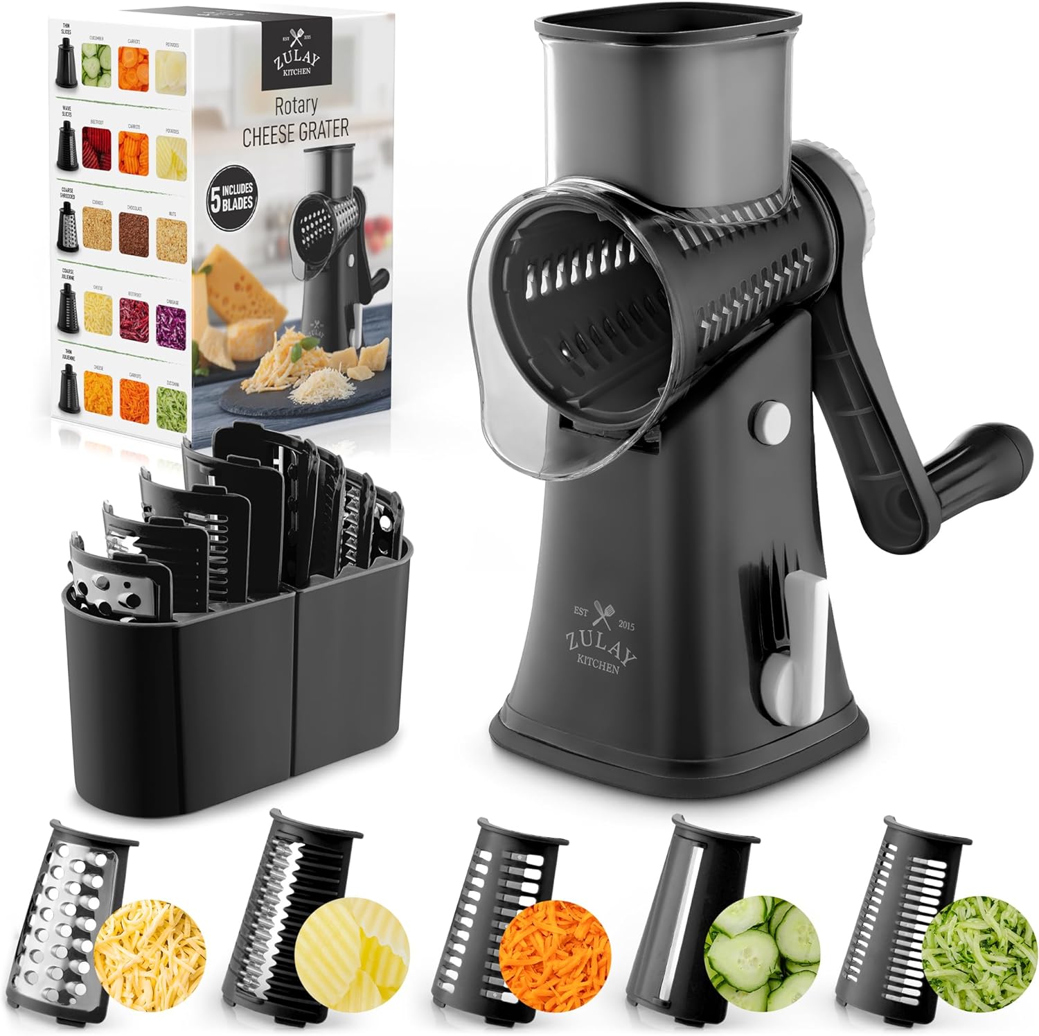 Streamlined Kitchen Graters : Rotary Cheese Grater