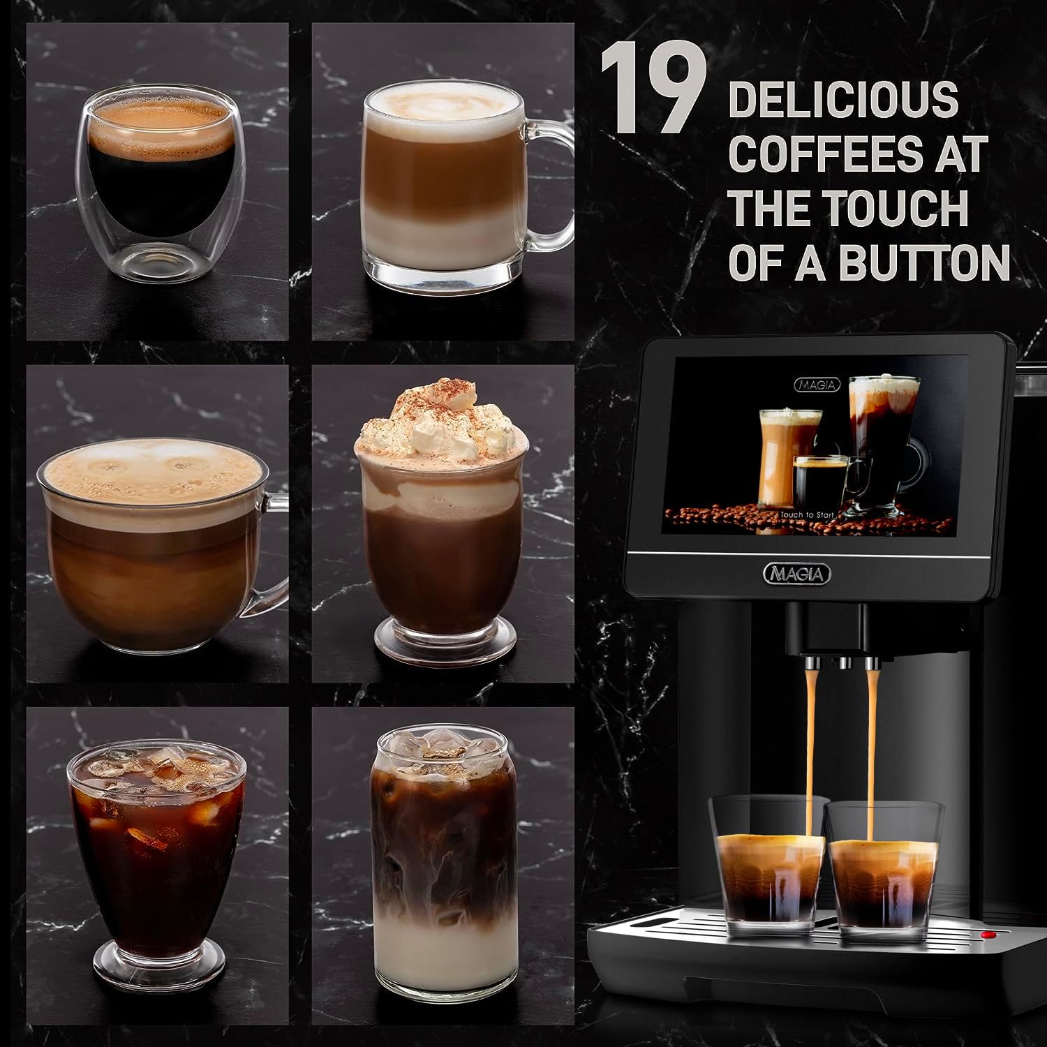 Zulay Magia - Máquina de café espresso súper automática, espumador de  espuma de mano para lattes, cafetera espresso con pantalla táctil de 7  pulgadas