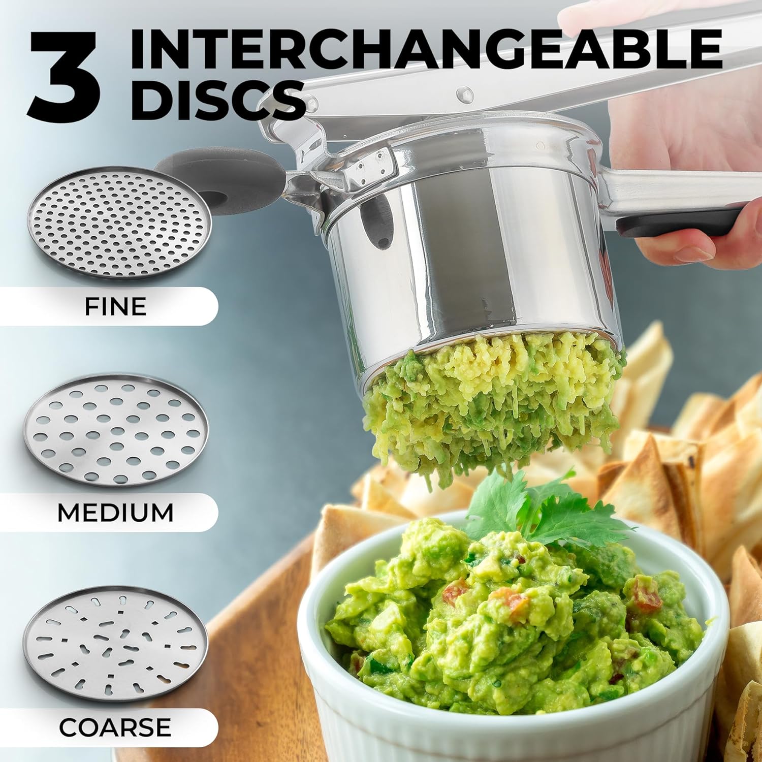 13.5oz Potato Ricer with 3 Interchangeable Discs