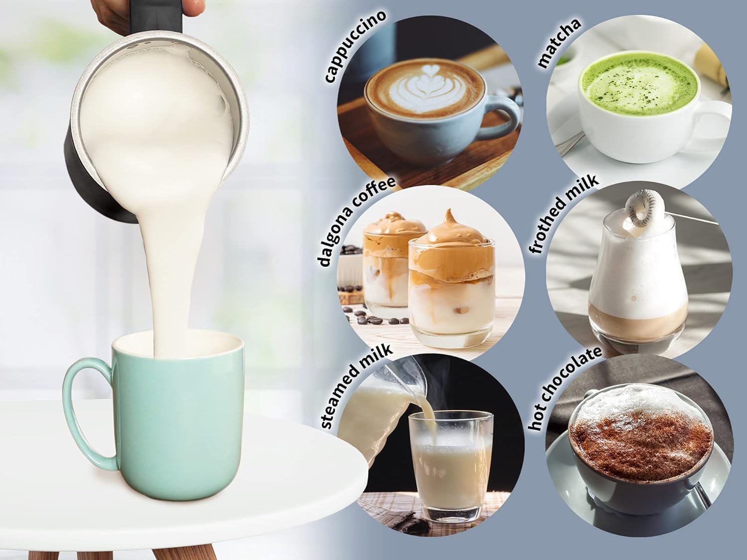 Automatic 4-in-1 Milk Frother Electric Heater
