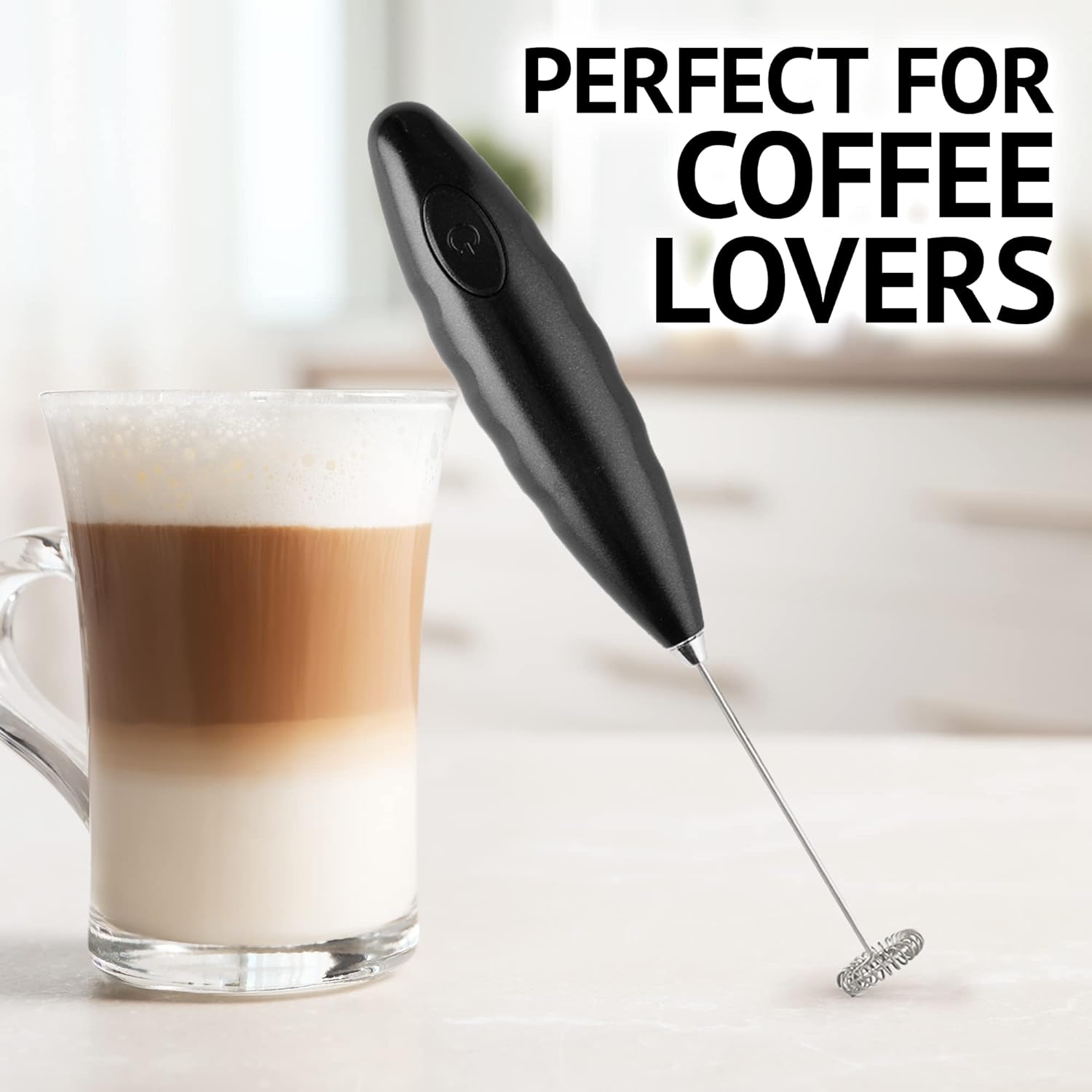Milk Boss Milk Frother for Coffee - Comfort Grip Black