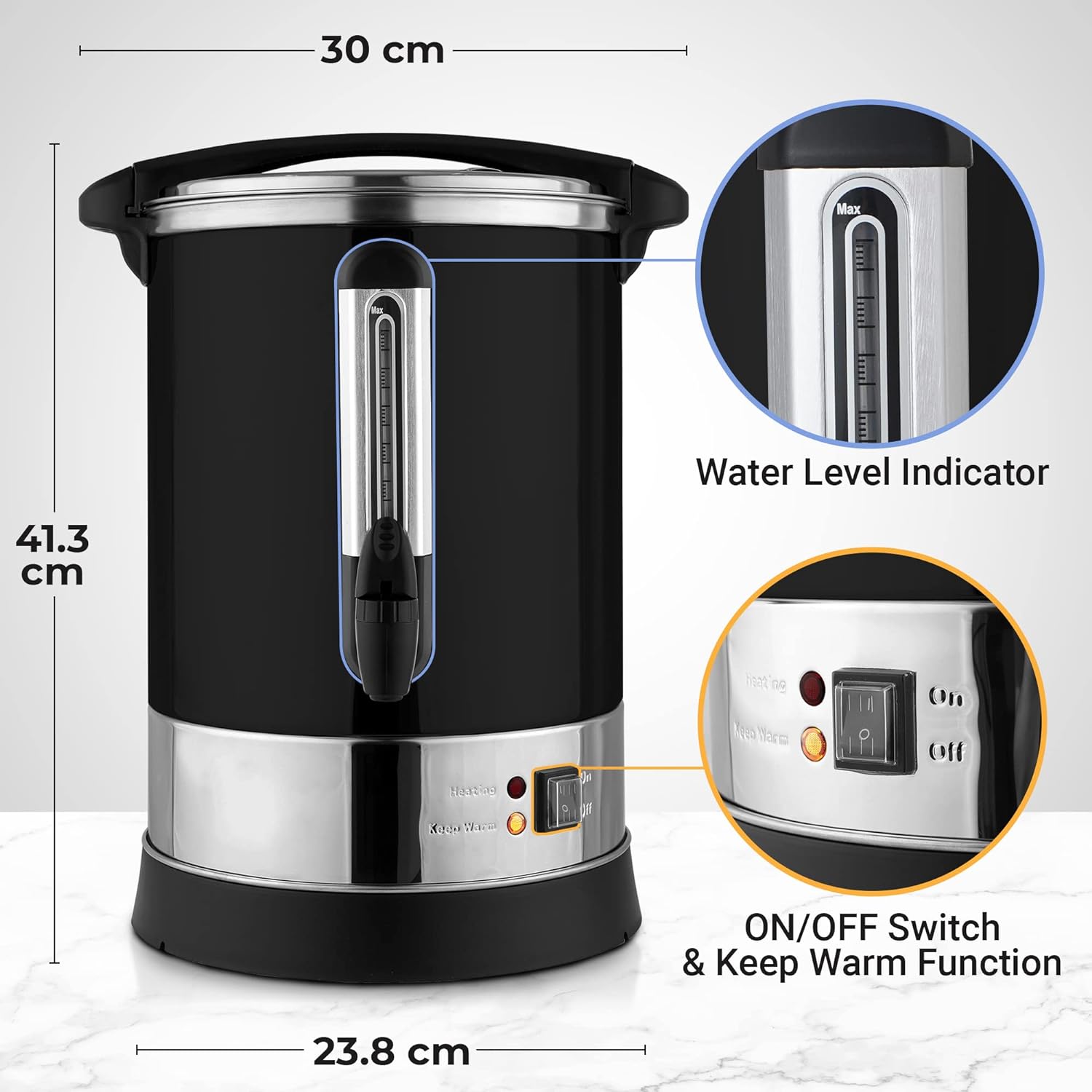 50 Cup Commercial Coffee Urn - Stainless Steel