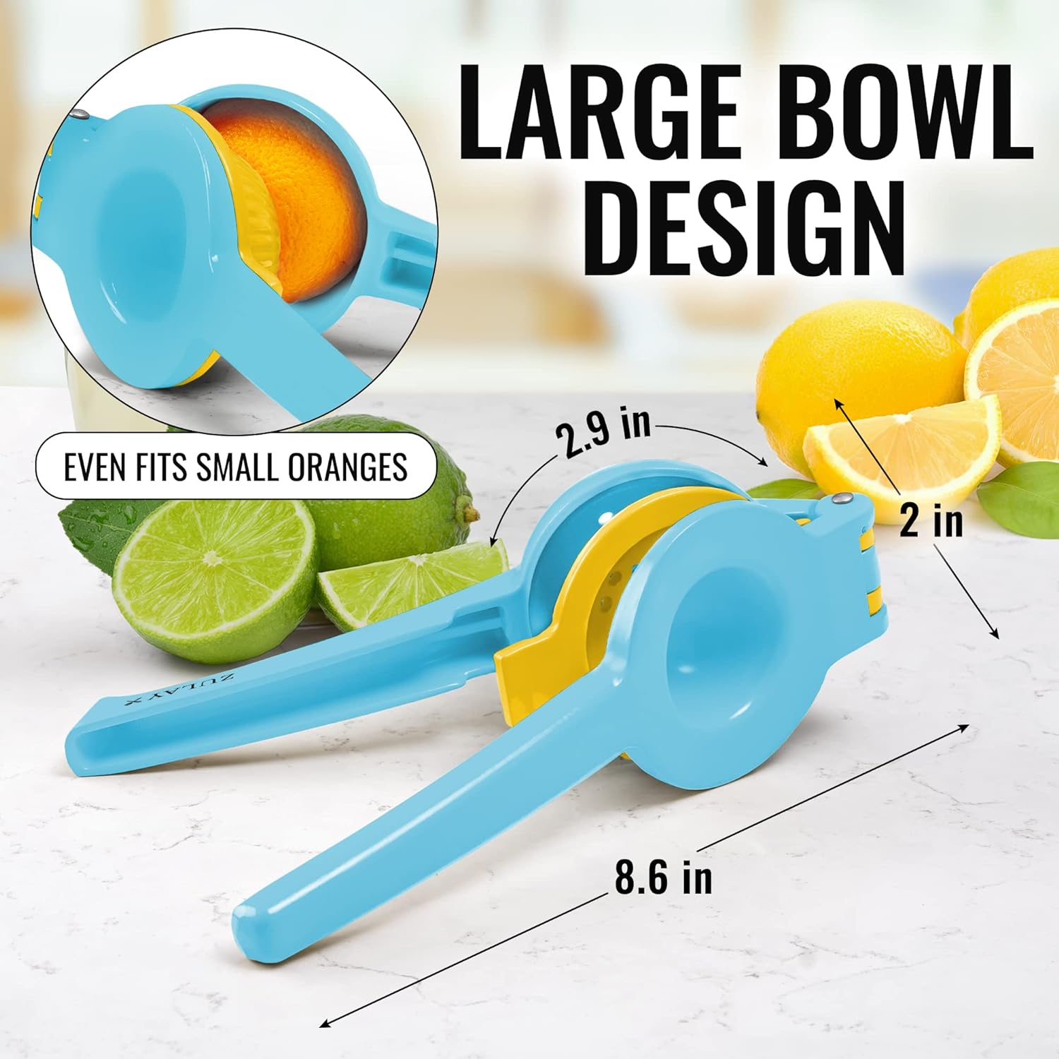 Top Rated Zulay Premium Quality Metal Lemon Lime Squeezer - Manual