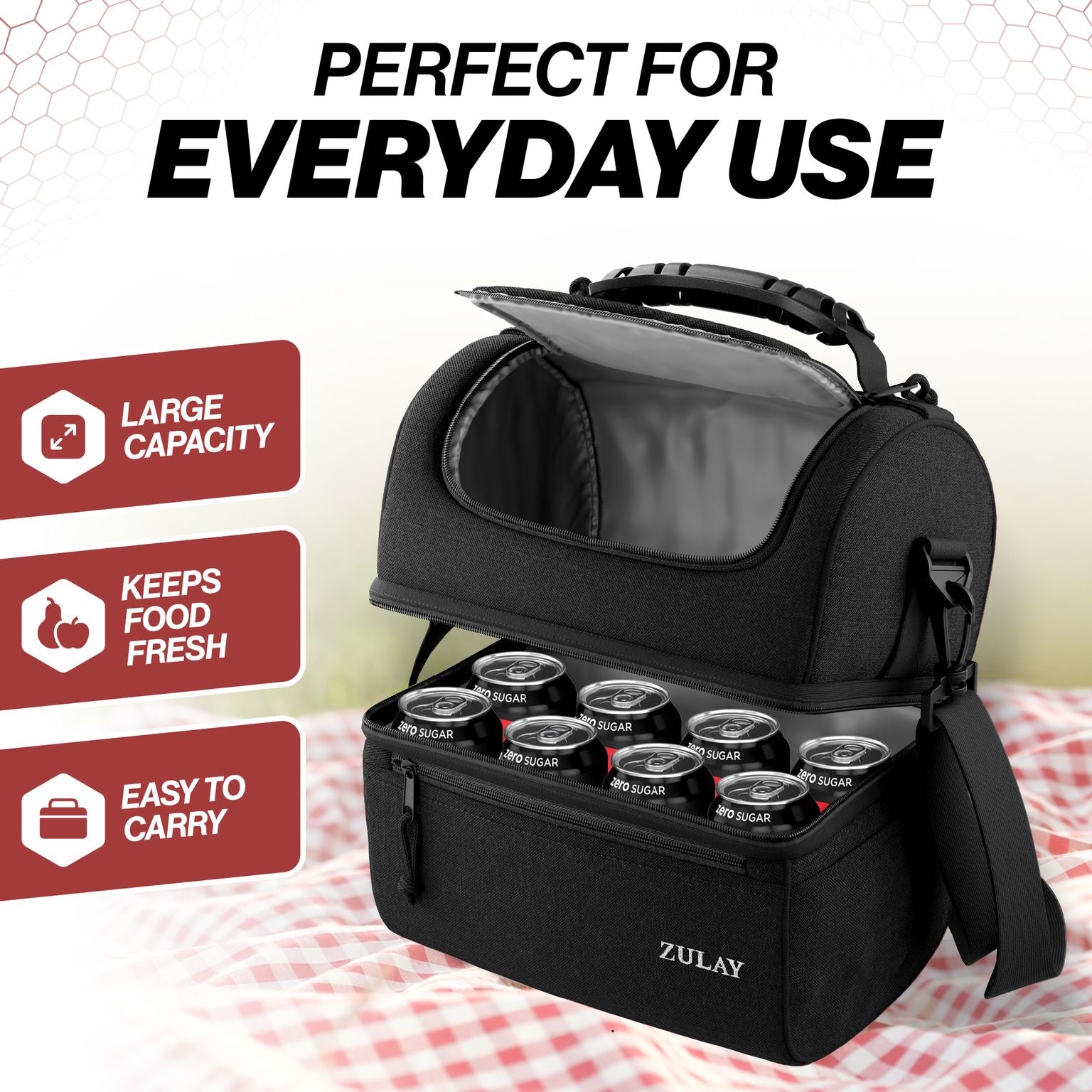 2-Compartment Online Kitchen Save - Bag With Insulated Strap Lunch Zulay Box Big | Today