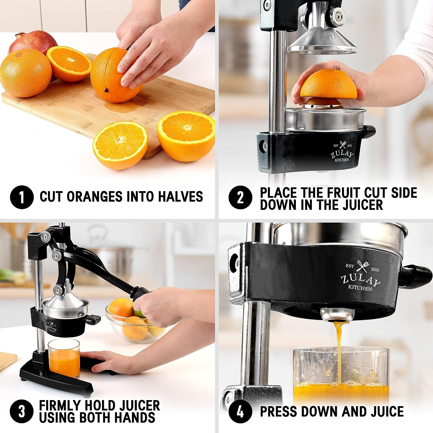 How to use Zulay Kitchen PROFESSIONAL HEAVY DUTY CITRUS JUICER