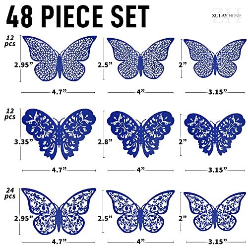 3D Butterfly Wall Decor - 48 Pieces