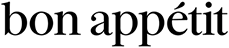 Text 'bon appetit' in black on a white background