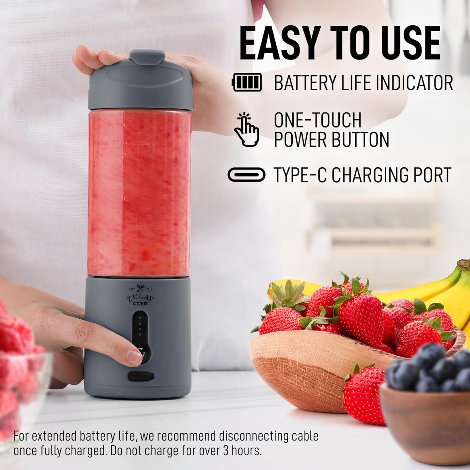 Zulay Kitchen Portable Blender - USB Rechargeable Portable For Travel -  Green, 1 - Pick 'n Save