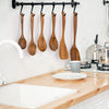 teak wood utensil set hanging 