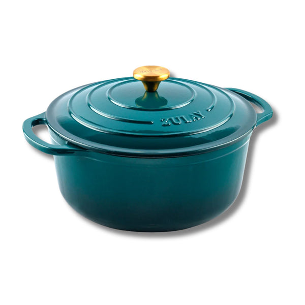 Cast Iron Dutch Oven - Emerald - 7.7 quart by Zulay Kitchen
