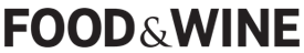 Logo of 'Food & Wine' magazine in black text on a white background