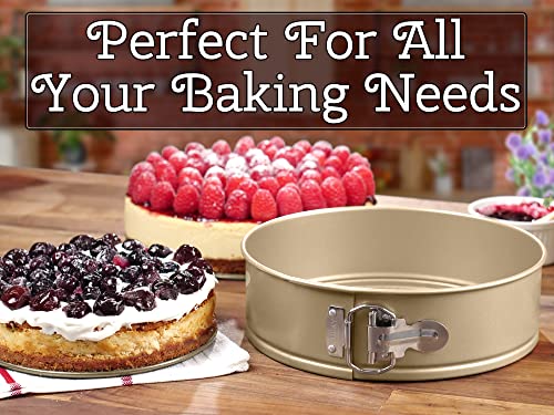 HIWARE 9 Inch Non-stick Cheesecake Pan Springform Pan with Removable  Bottom/Leakproof Cake Pan with 50 Pcs Parchment Paper - Black