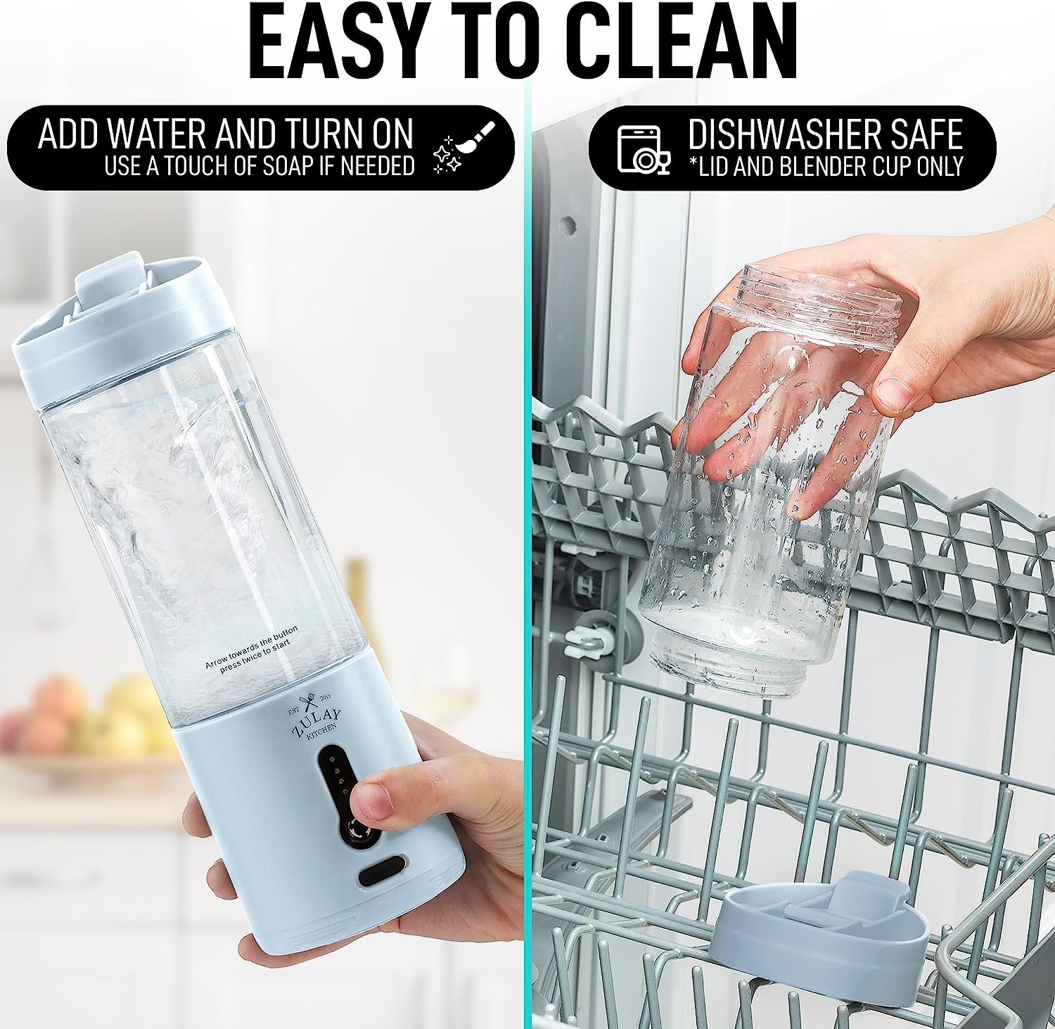  Zulay Kitchen Personal blender is dishwasher safe