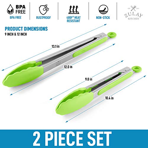 2 Piece Tongs For Cooking (9 & 12)