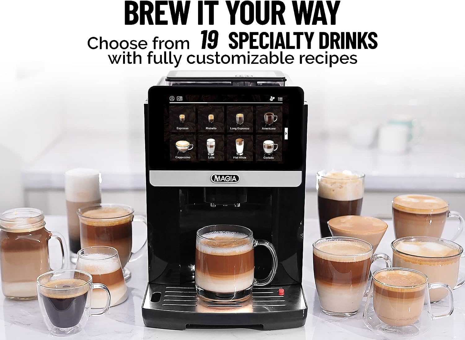 Zulay Magia Super Automatic Coffee Espresso Machine - Durable Espresso  Machine With Grinder - Coffee Maker With Easy To Use 7” Touch Screen, 19  Coffee