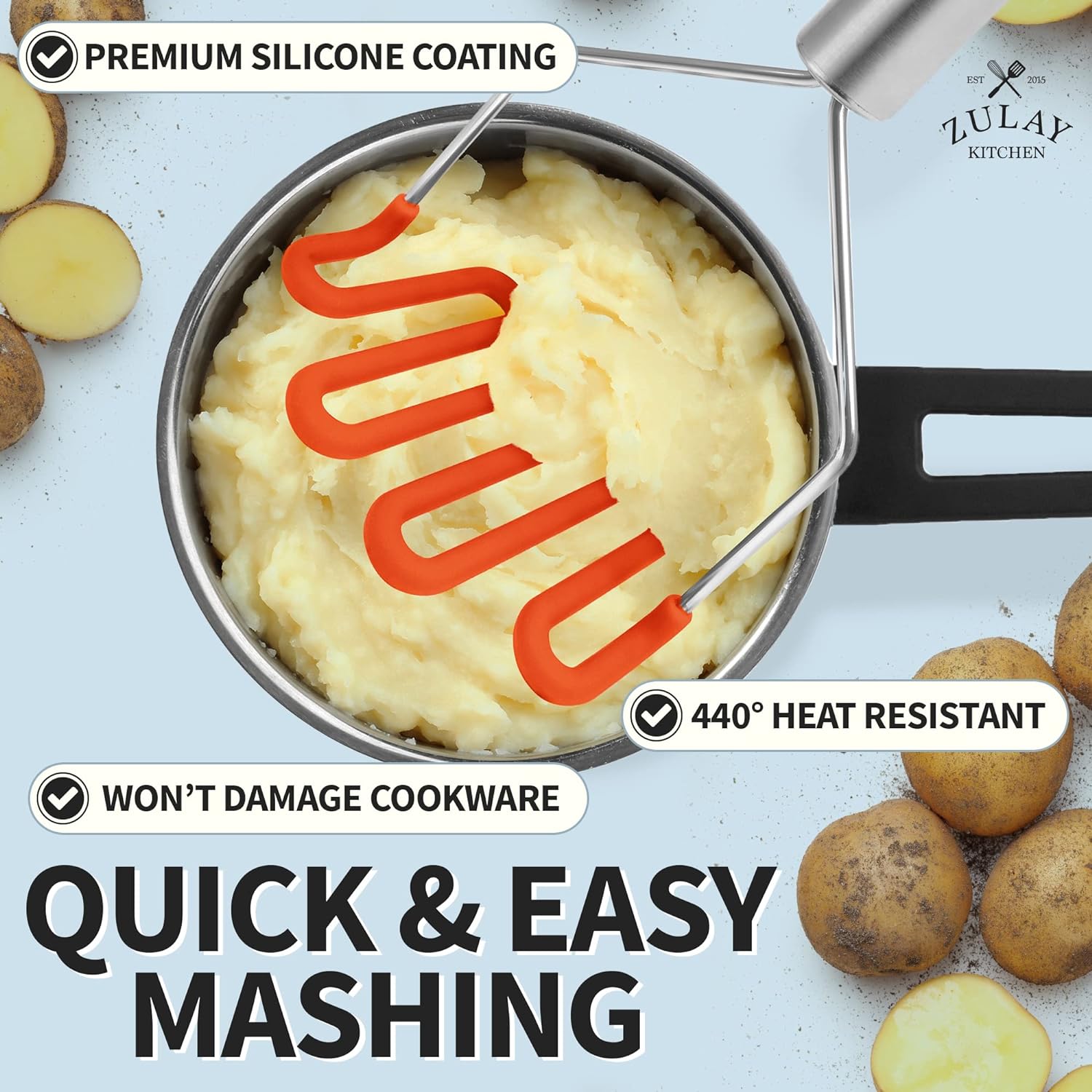 Silicone-Coated Potato Masher