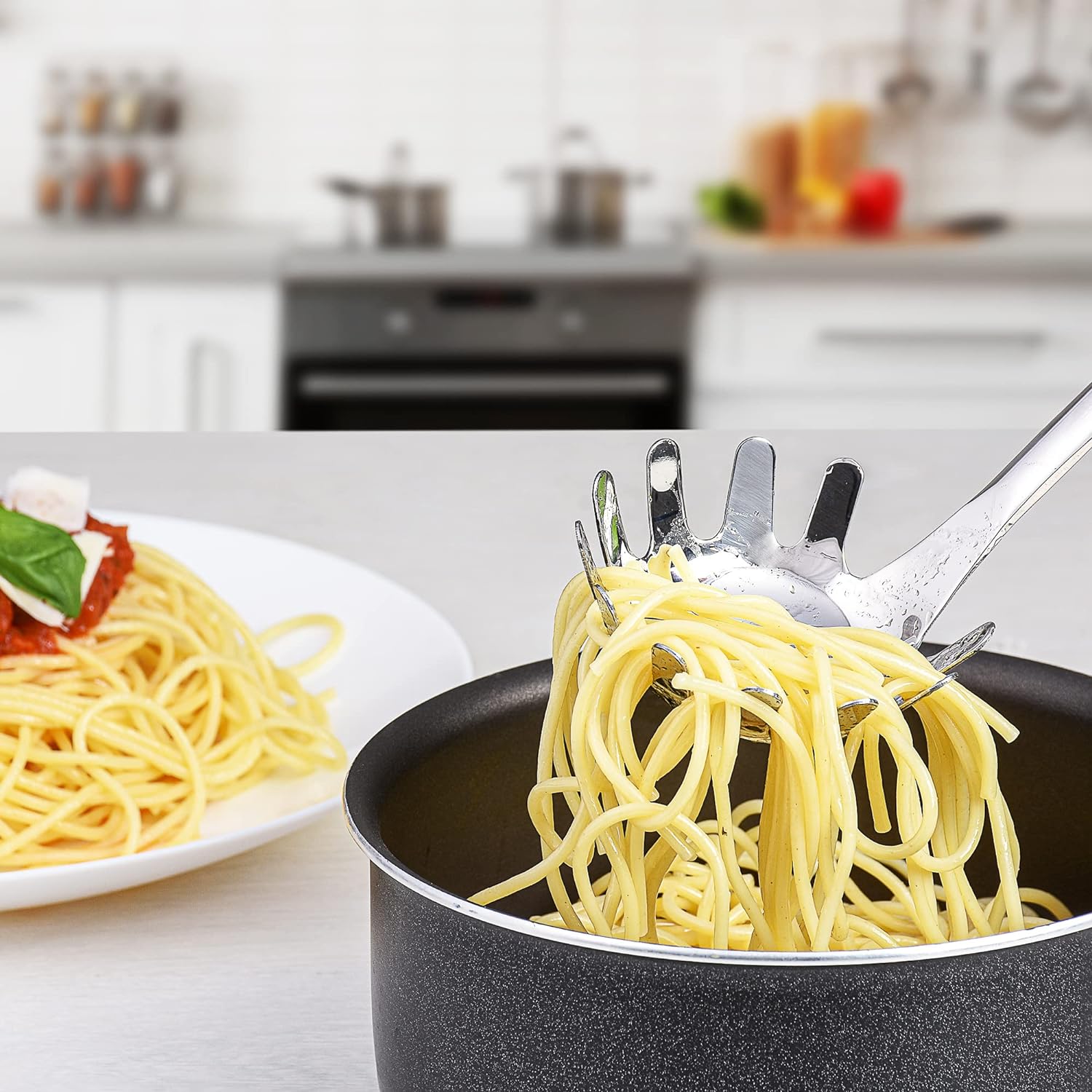 Kitchen Spaghetti Noodle Spoon Dumplings Pasta Spoon Long Handle