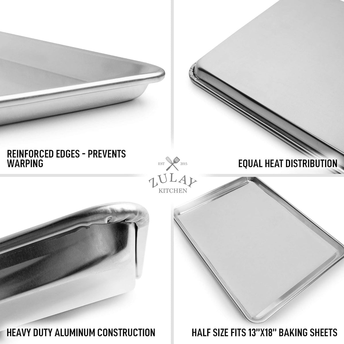 Aluminum Baking Pan Half Sheet (13" x 18") Zulay Kitchen