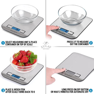 Precision Digital Food Scale Weight Grams and Oz, LB, KG, ML - Zulay KitchenZulay Kitchen