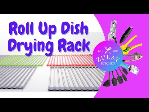 Zulay Kitchen Multipurpose Roll Up Sink Drying Rack, Gray 17
