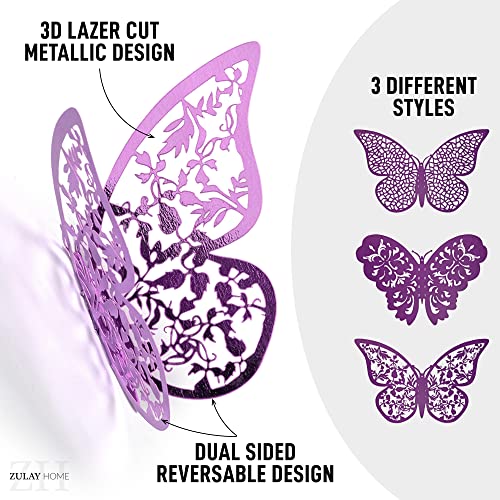 Purple Butterflies Silhouette Style Recipe Cards