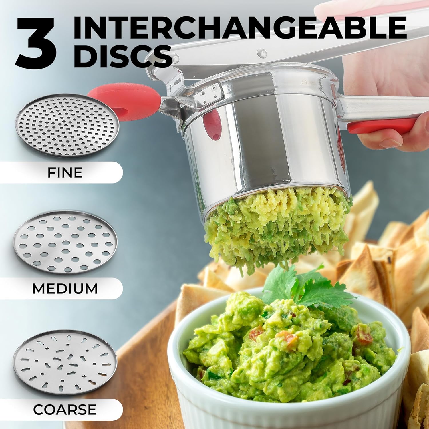 13.5oz Potato Ricer with 3 Interchangeable Discs