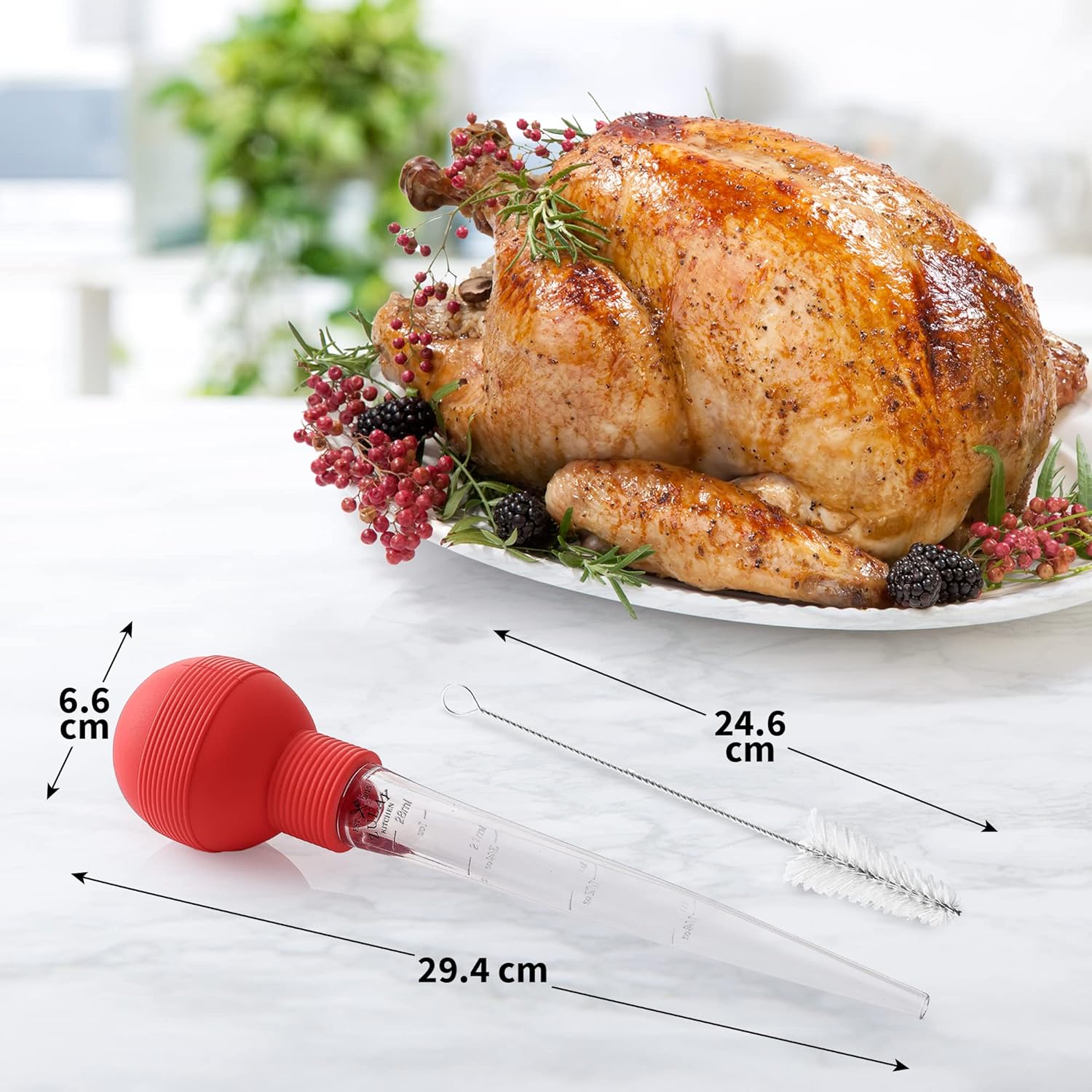 Stainless Steel Turkey Baster Baster Syringe for Cooking Meat