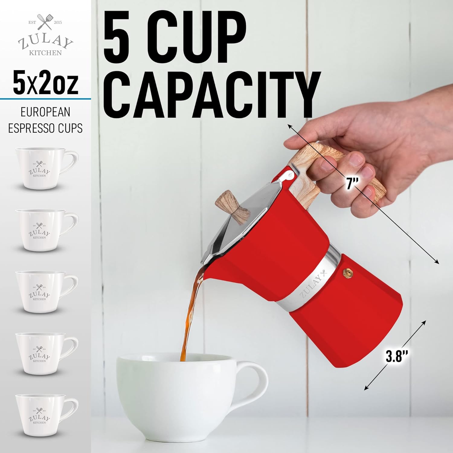 Stovetop Espresso Cup Moka Pot - 5.5 Cup